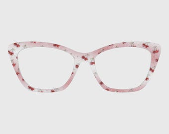 Magnetische briltoppers met rode kersen en rode gradiënten – compatibel met brilmonturen