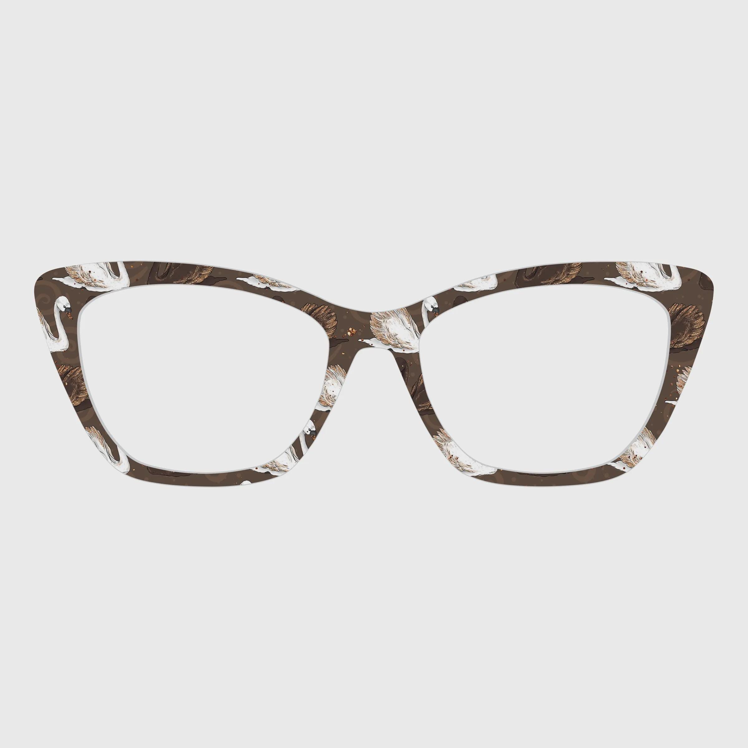 Vintage Swan USA Women Eyeglasses Frame Eyewear Virginia Brown/Clear Glasses Swan Optical Drop Temple Sunglasses – Old Focals main image 3