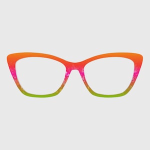 The Illusion Orange And Green Gradient Butterfly Magnetic Glasses Toppers – Compatible with Pair Eyewear Frames