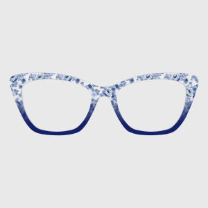 The Blue Ink Flower Magnetic Glasses Toppers – Compatible with Pair Eyewear Frames