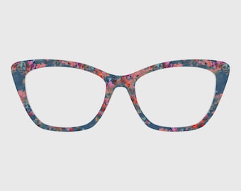 Adornos magnéticos para gafas Indigo Flower Shadows – Compatibles con monturas de gafas Pair