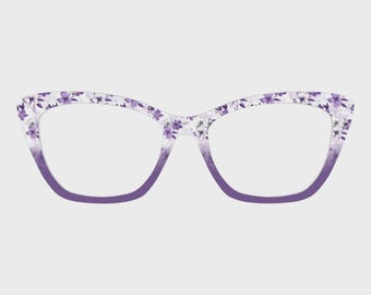 The Elegant Purple Floral Gradient Magnetic Glasses Toppers – Compatible with Pair Eyewear Frames