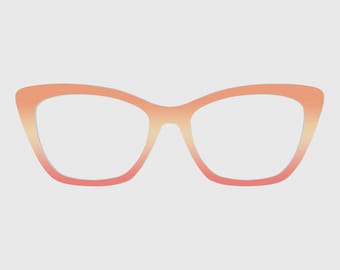 Adornos magnéticos para gafas con degradado color melocotón – Compatibles con monturas de gafas Pair