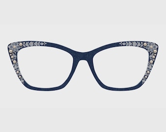 Die Denim Pearl Lace Magnetische Brillen Topper - Kompatibel mit Brillengestellen