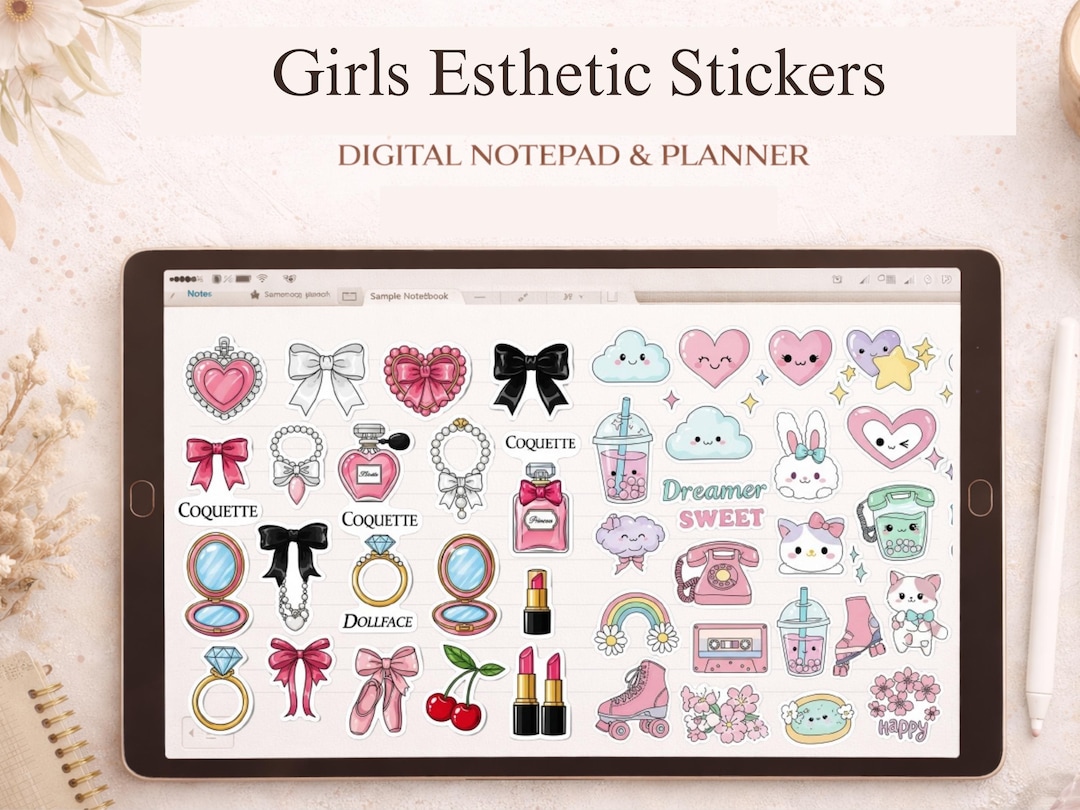 Clean Girl Aesthetic Stickers Sheet Journal Stickers Planner Coquette ...