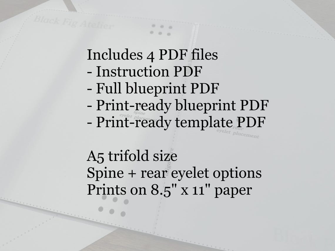 A5 Trifold Traveler’s Notebook PDF Pattern, Printable Template ...