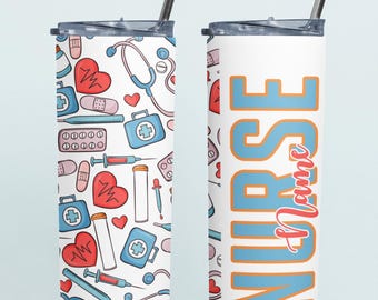 Personalisierter Krankenschwester-Becher, Geschenk für Krankenschwester, Wertschätzungsgeschenke, Krankenschwester-Abschlussgeschenk, kundenspezifische Krankenschwester-Tasse, Krankenschwester-Reisebecher, Krankenschwester-Geschenk RN