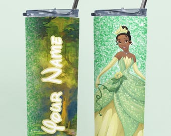 Princess Tiana Gifts, Princess and the Frog, Disney Tumbler, Gift for Disney Princess Lover, Personalized Kids Insulated Cup, Disney Gifts