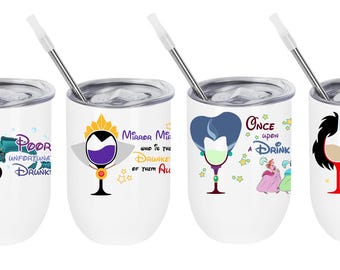 Disney Bösewicht Wein 12 Unzen Becher, Bösewicht Becher, Kreuzfahrt Bösewicht, Junggesellinnenabschied, Hochzeitsfeier, Geburtstagsgeschenk, Brautjungfer Geschenk