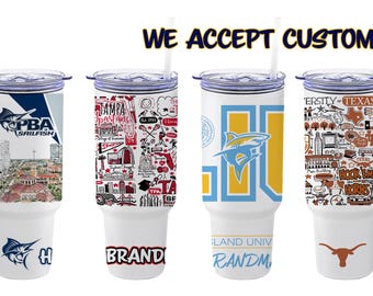 Custom University, College, and School Tumbler, Personalized College Tumbler