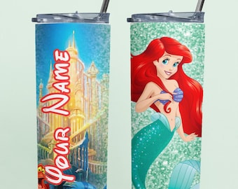 Custom Ariel Gifts, The Little Mermaid, Disney Tumbler, Gift for Disney Princess Lover, Personalized Kids Insulated Cup, Disney Gifts
