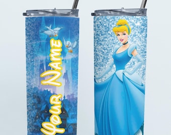 Custom Cinderella Gifts, Cinderella Tumbler, Disney Tumbler, Gift for Disney Princess Lover, Personalized Kids Insulated Cup, Disney Gifts