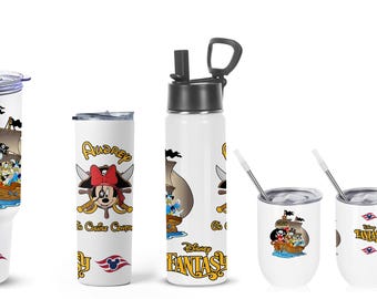 Personalized Mickey Mouse Disney Pirates Tumbler, Disney Cruise Tumbler, Pirates of the Caribbean Coffee Cup, Family Pirates Trip Gift Mug
