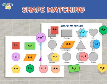 Shape Matching Activity for Kids | Printable Shape Recognition Worksheet | Preschool Shapes Game | PDF