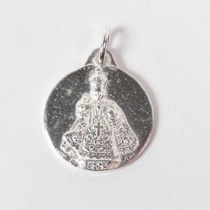 Infant of Prague Crown of Thorns IHS Vintage French Silver-plate Religious Medal
