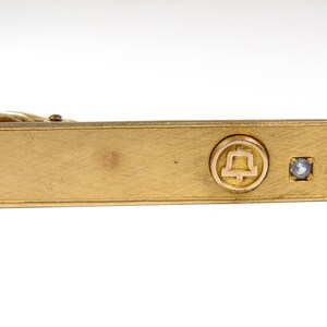 Vintage 12K Gold Filled & Diamond NY Telephone Bell System Tie Clip 25 Years Srv