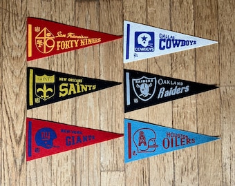 You Pick! Vintage Felt Pennants Football USA Teams NFL Authorized 1960s/70s