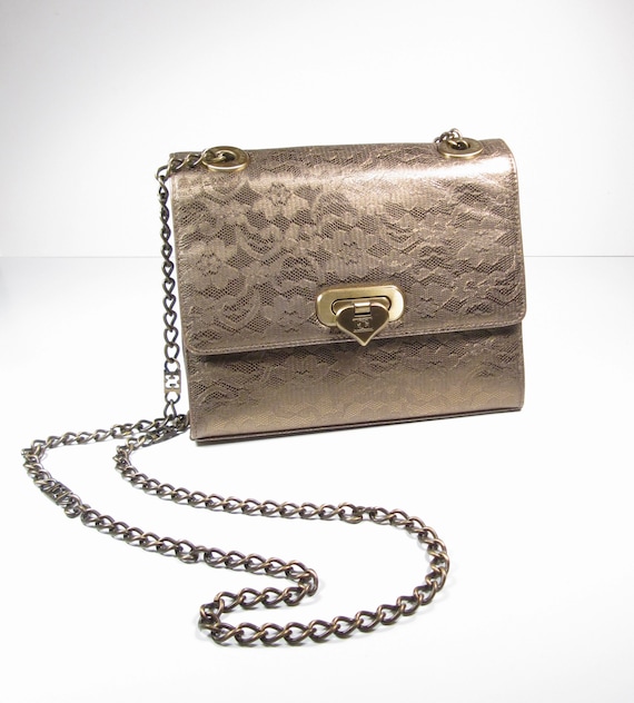 Dolce & Gabbana Devotion Bag In Rhinestone Chain In Gold Color Small