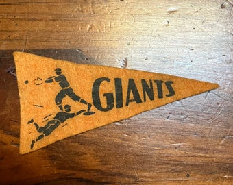 1930s New York GIANTS Mini Felt Baseball Pennant 4.5" Tiny Vintage Antique