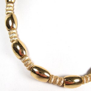 Monet Shiny & Brushed Gold Tone Choker Collar Necklace Vintage Designer 16.5 image 4