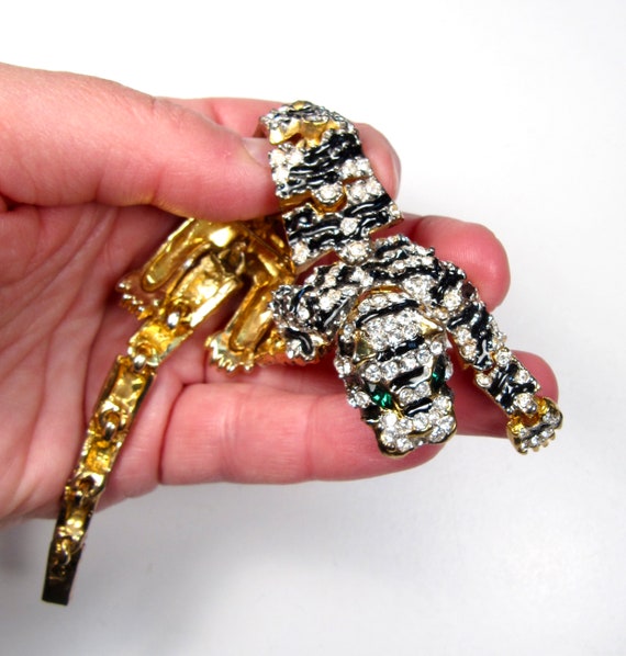 Vintage Articulated Tiger Brooch Statement Piece … - image 5