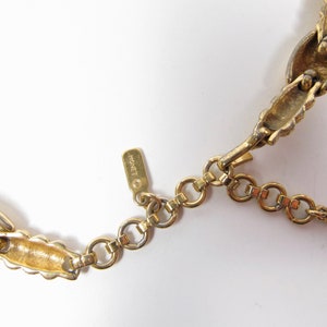 Monet Shiny & Brushed Gold Tone Choker Collar Necklace Vintage Designer 16.5 image 9