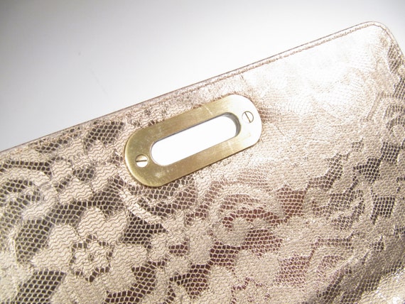 Escada Gold Python Snakeskin Lace Shoulder Crossb… - image 4