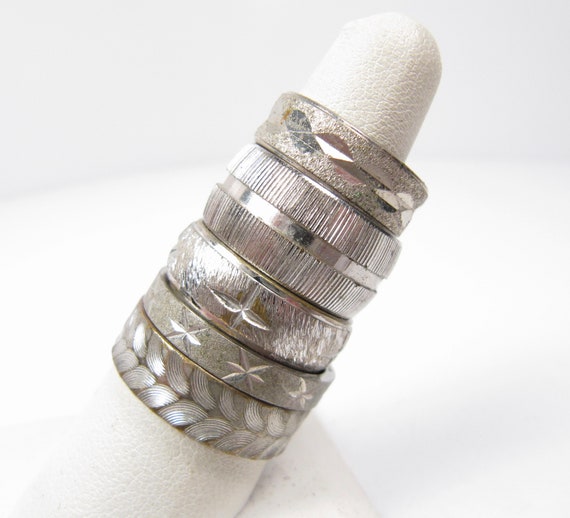 You Pick! Silver Tone Costume Ring 1980s Stackabl… - image 3