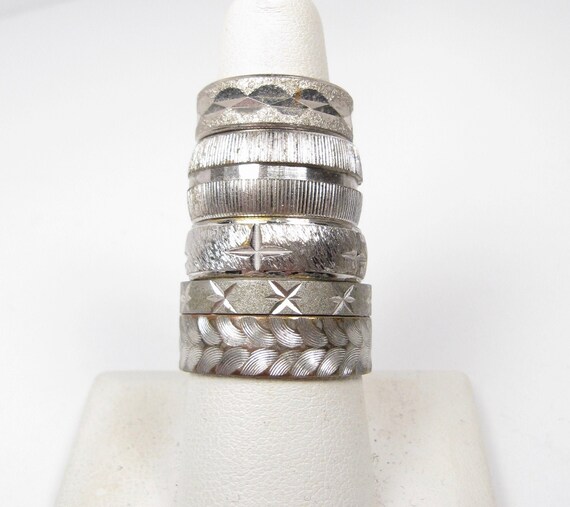 You Pick! Silver Tone Costume Ring 1980s Stackabl… - image 1