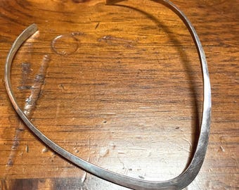 Vintage Mid Century Modernist Ronald Pearson Sterling Silver Collar Necklace