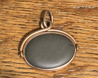 Antique Victorian Gold Tone Bloodstone Spinner Pocket Watch Fob or Pendant