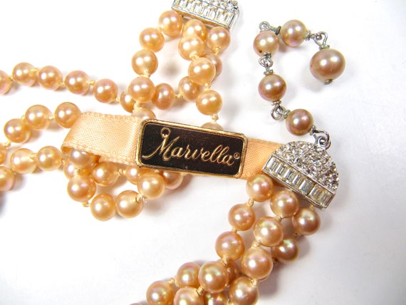 Marvella Natura "95" Faux Pearls Knotted Necklace… - image 9