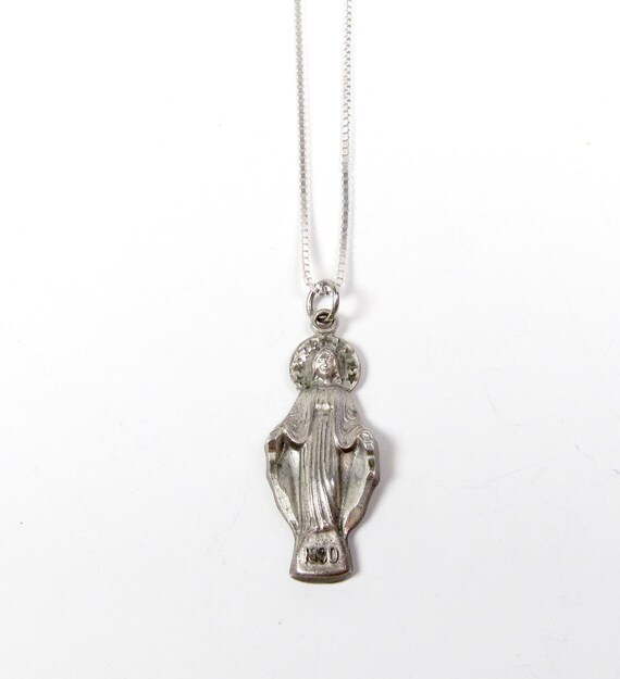 sterling silver mary pendant