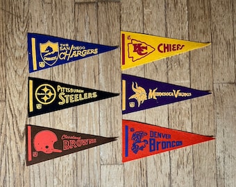 You Pick! Vintage Felt Pennants Football USA Teams NFL Authorized 1960s/70s