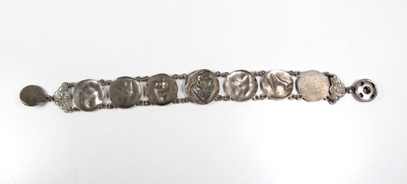 Vintage Faux Ancient Coin Warrior Medallion Silve… - image 5
