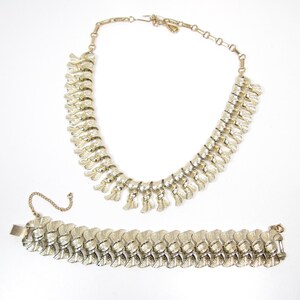 Vintage Sarah Coventry Snap Clasp Choker Necklace /& Bracelet Set Gold Tone
