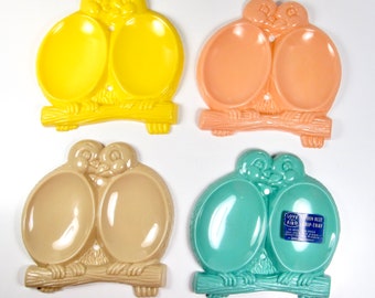 Choose your color! Vintage Colorful Mid Century LOVE BIRD Spoon Rest, Drip Tray Wall Decor USA