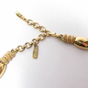 Monet Shiny & Brushed Gold Tone Choker Collar Necklace Vintage Designer 16.5 image 6