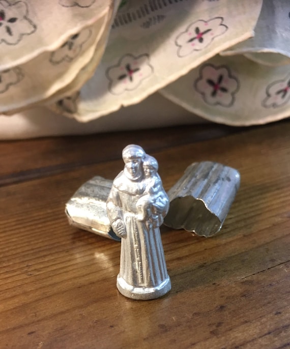 Vintage WWII Era Pocket Shrine St. Anthony Religious Icon