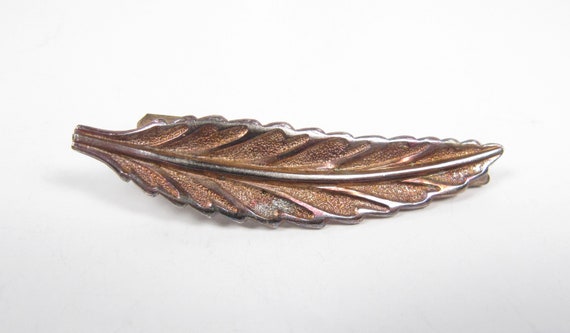 LADY ELLEN Gold-tone Leaf Hair Clip Pin Curl Vinta