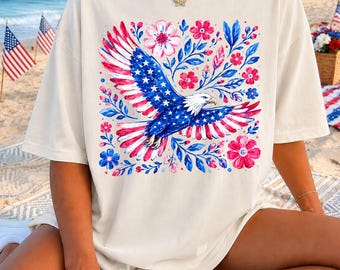 Comfort Colors® Retro America 4th Of July Preppy Fourth of July Tshirt Trendy USA Tee Aesthetic Patriotic Shirt Comfort Colors Cute Summer