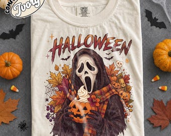 Halloween Ghost Pumpkin Shirt, Vintage Spooky Season Tee, Retro Fall Halloween Shirt, Cute Ghost Shirt, Pumpkin Spice Halloween Tee