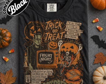 Vintage Halloween Collage Comfort Colors Shirt , Retro Halloween Shirt, Spooky Season Ghost Tee, Halloween Cute Outfit, Halloween Gift