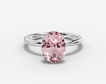 Rose Quartz Oval Ring | 925 Silver | 7x10mm