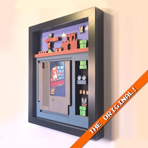 Caja de sombras de Super Mario Bros. de CartridgeLab, soporte para cartuchos, videojuego original hecho a mano