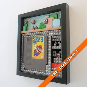 Caja de sombras Super Mario Bros. 3 de CartridgeLab, soporte para cartuchos, videojuego original hecho a mano