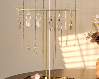 Soporte de metal para collares, joyas, organizador de collares y pulseras, regalo para mujeres