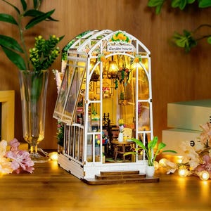 DIY Book Nook Kit • 3D Wooden Miniature House • Bookshelf Insert Diorama • Creative Reader Gift