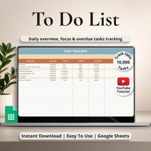 Daily Weekly Task Tracker Planner (Google Sheets)