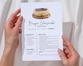 Recipe Card Template for Family Cookbook – Minimalist, Simple Editable Instant Downloads